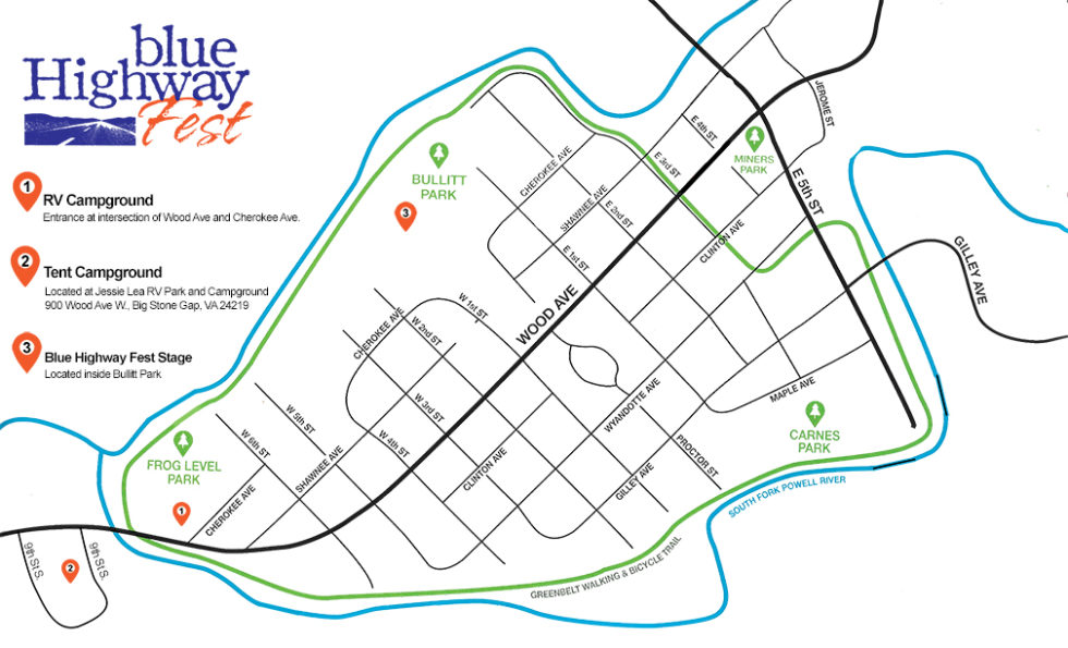 Festival Map - Blue Highway Fest